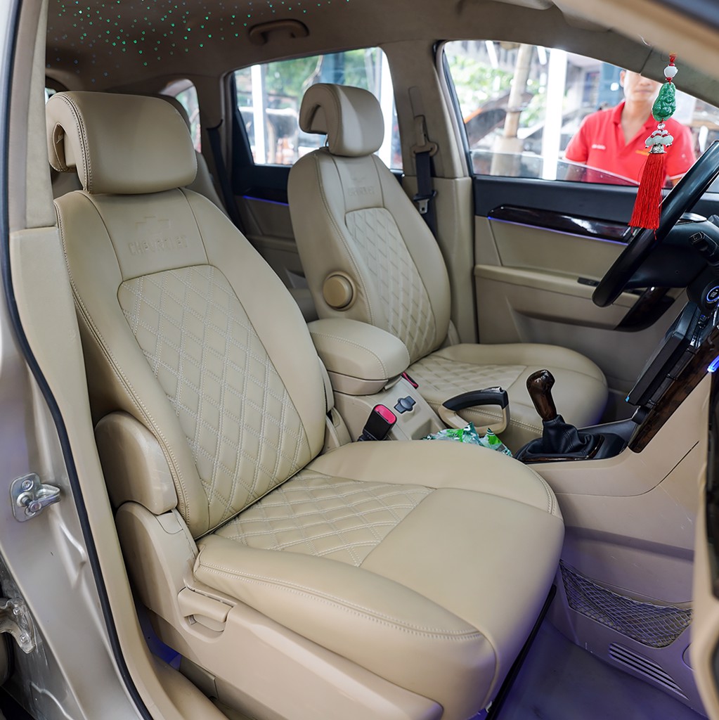 Bọc Ghế Da Màu Kem Cho Xe Chevrolet Captiva Chuyên Nghiệp – MƯỜI HÙNG AUTO
