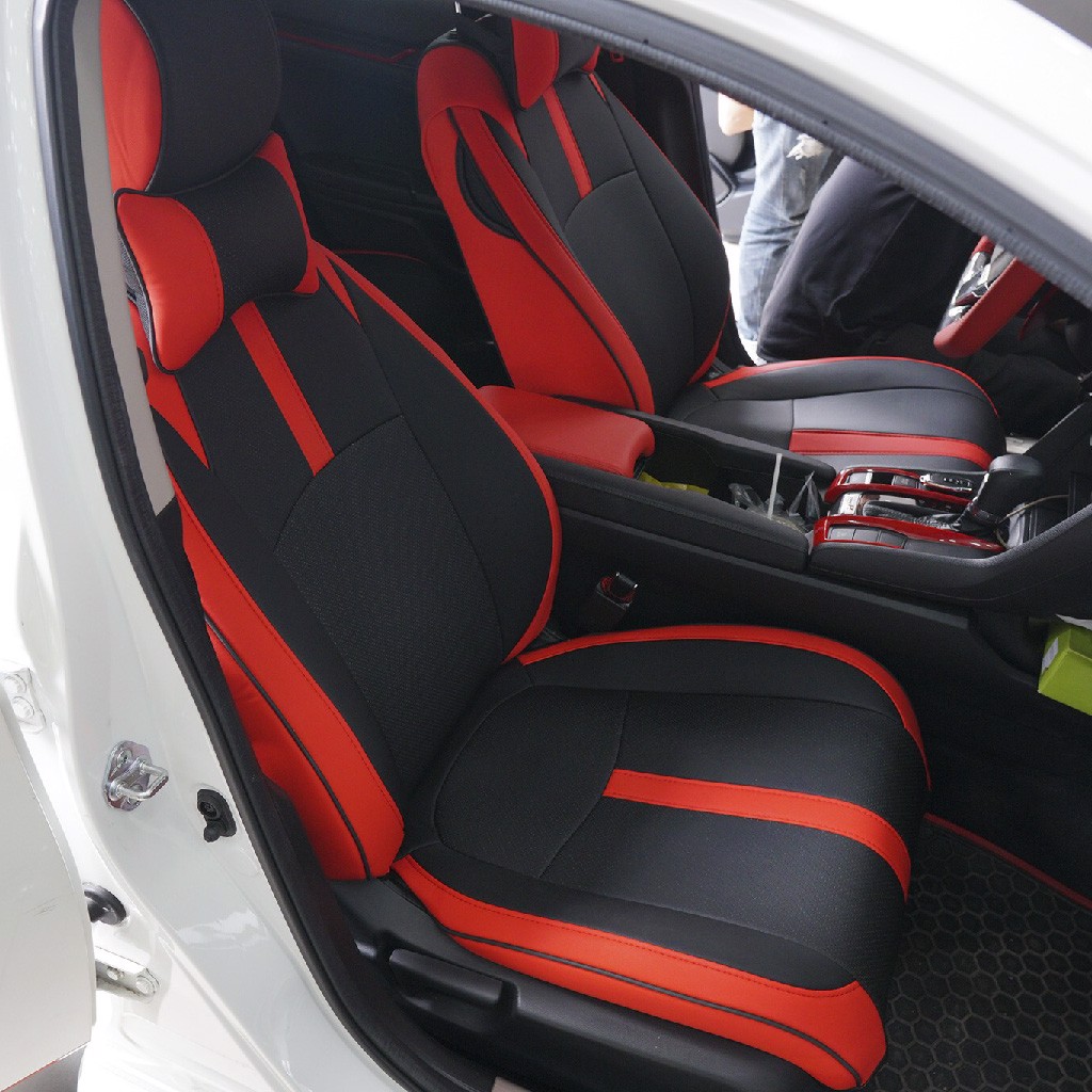 Bọc Áo Ghế Da Màu Đen Đỏ Sang Trọng Cho Xe Honda Civic – MƯỜI HÙNG AUTO